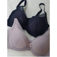 柔感繆思無痕蕾絲軟鋼圈內衣 9202 (全4色) 黑/灰